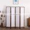 Living room decorative movable wooden screen 4-leaf folding room divider