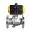 COVNA DN65 2.5 inch 2 Way 304 Stainless Steel Double Acting Pneumatic Actuator Flanged Ball Valve