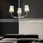 HUAYI Modern Simple Hotel White Hanging Dining Room Chandelier 3-Light LED Glass Indoor Pendant Light