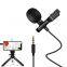 Portable all-round Harvest Easy Lapel Clip On System Mic Lavalier Microphone for Android phone, recording, live proadcast