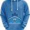 Blue Customized Sublimation Hoodie with White Strings