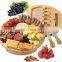 Unique Design Kitchen Bamboo Cheese  Cutting Board Set With Cutlery Drawer