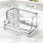 Sponge Drain Holder Stainless Steel Wall Mounted Dish Drying Rack Punch Freestanding Kitchen Dish Rack Sink Caddy Organizer
