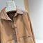 Genuine leather jacket for women short lapel camel color Haining fur  single leather new sheepskin women coat small