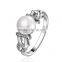 latest leaf shaped pearl ring design for women