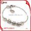 Silver color round beads man chain stainless steel bracelet