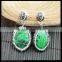 LFD-020E Wholesale Green Snakeskin Drop Dangle Earring With Pave Crystal Rhinestone Charm Jewelry Druzy Earrings