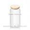 High Straight Borosilicate Glass Jar With Bamboo Wooden Lid