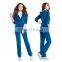 2016 wholesale latest design ladies women plain hoodie pant tracksuit sport sweat suit set