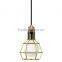 Loft style Iron Chrome Work Lamps Pendant Lights with Gold / Black / White Cages