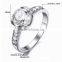 Crystal Wedding Ring 18K Silver Ring