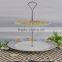 Royal 2 tier round porcelain cake stand for wedding and party