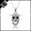Best selling fashion Gothic zinc alloy silver plate rhinestone skull pendant