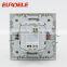 European Standard 86*86 type PC panel and frame Siliver contactor 1 Gang 1 Way wall switch