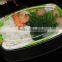 embossing disposable plastic dry noodle plate with clear cover