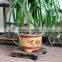 portable wood plant pot tray with wheet