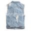 2015 Custom Light Weight ladies Denim Vest Wholesale Jean Vest for woman button vest JXQ356