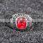 316L Stainless steel casting black silver big ruby stone men rings diamond jewelry ring for men