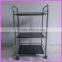 Home furniture indoor&outdoor used 3 layers 4 wheels metal iron tube kitchen trolley cart