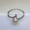 Sterling Silver Ring With Pearl & Diamond Natural Nontreated