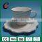 Wholesale embossed ceramic coffee cup and saucer set with europe style