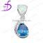 fashion sapphire trendy stone with pendant good quality zircon pave jewelry