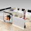 cheap and high quality hair dressing kiosk design with three hair dressing station for barber store sale