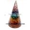 Chakra Orgone Cone:Wholesale Healing Orgone : Chakra Layered Orgone Cone
