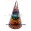 Chakra Orgone Cone:Wholesale Healing Orgone : Chakra Layered Orgone Cone