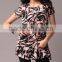 Pretty Steps 2016 new fashion chiffon blouse short sleeve printed shirt for ladies