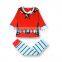 Christmas Santa Claus Long Sleeved T-shirt ELK Reindeer Printed Striped Pants Two-Piece Suit Pyjamas Sleepwear Homewear Cotton