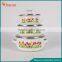 Set Of 3pcs Glass Lid Tulip Design Enamel Casserole Sets With Flowers