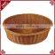 S&D customized handcraft waterproof cheap brown round pe rattan wicker bread basket