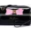 Colorful ladies pu cosmetic bags big canvas comestic pouch with bow and metal logo
