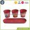 Garden planters hand painting metal plant planters and pots with tray