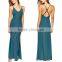 Wholesale Deep V Neck Maxi Beach Party Wear Dress Sexy Slit Ladies Western Long Backless Beachwear Dress