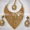 Pearl Polki gold plated Designer necklace Earring set