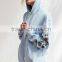 MGOO 2017 Noise Skeleton Flower Hoodie Sweatshirt Cotton Blends Fleece Light Blue Putover Hoodies