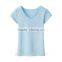 100% Cotton Custom Plain No logo v-neck T-shirt