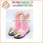 Pink Winter Safety Soft Sole leather Boots for babies