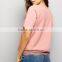Latest model china t shirt factory blank design tshirt with lace trim hem
