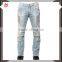 2017 custom new fashion jeans pants shinny wash jeans pants for boys