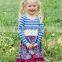 high quality printed double ruffle cotton remake child clothes