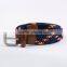 Customized casual style mens braided elastic stretch belt, men knit belt