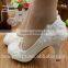 White wedding dress dresses high heels wholesale the new lace hand wedding shoes PU bridal shoe WS018