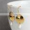 Gold Hammered Disc Fresh Water Pearl Pendant Simple hanging earring