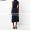 High Fashion Women 100% Wool Tie Neck Sweater Dress