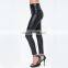 Women Leggings Tight Black Pants 100% Polyurethane Exposed Back Zip Closure Casual Pants