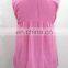 100% Pink Fabric Women Fashion Design Sleeveless Short Tunic Colored Embroidery Tunic Tops