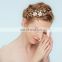 Amelie Bridal Headband Flower Charm Centered Bridal Hair Vine Women Headpiece Pearl Wedding Wreath Hair Princess Prom Headpiece